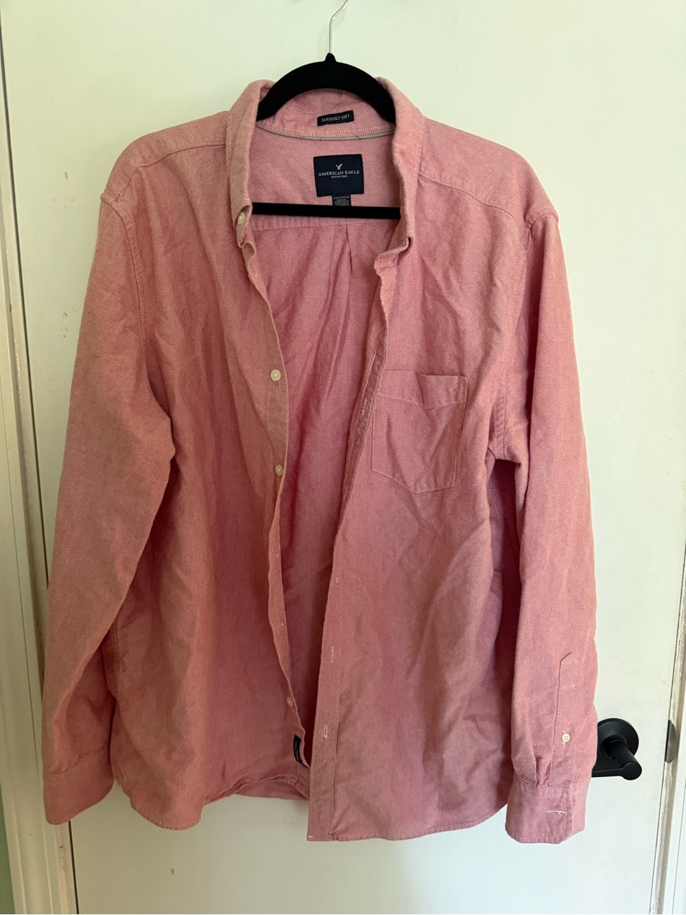 American Eagle Outfitters Men’s Seriously Soft Button-Up Shirt 100% cotton